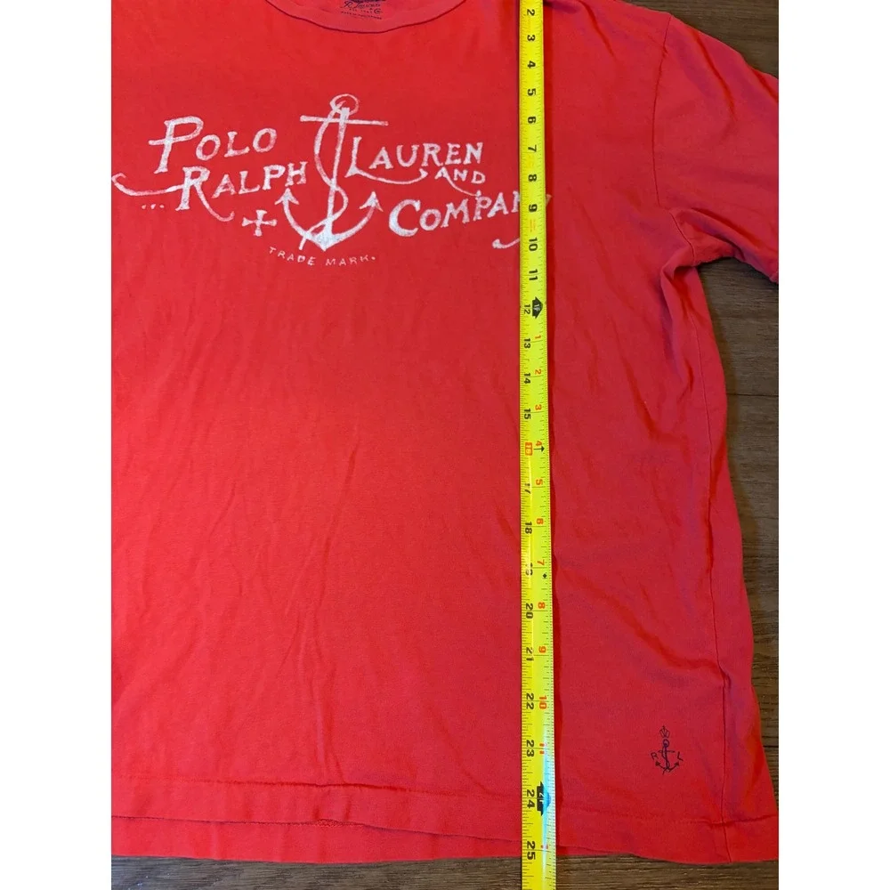 Polo Ralph Lauren Graphic Tee Men L Red Anchor Nautical Short Sleeve